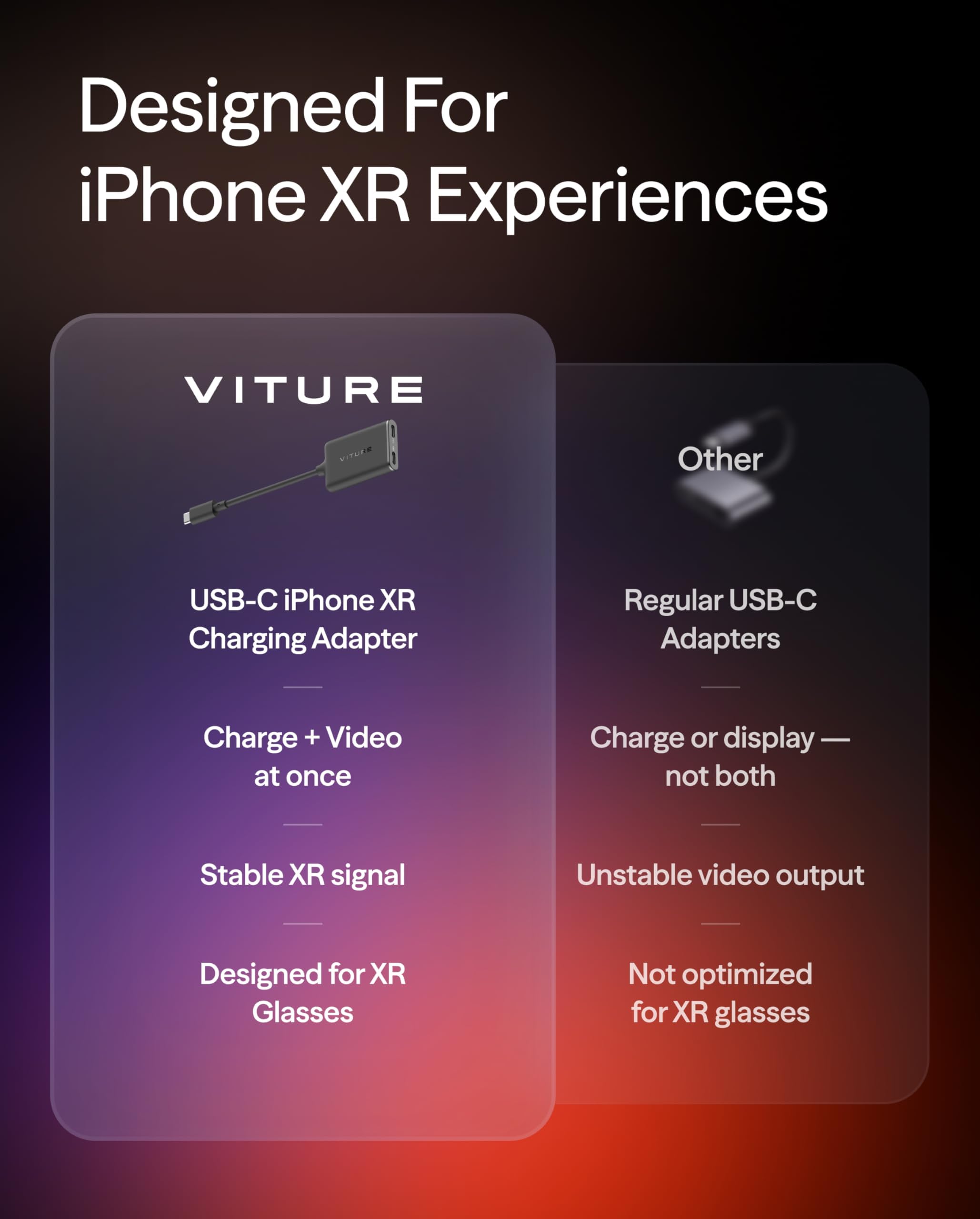 VITURE Luma Pro Gafas XR (Grande) & USB-C XR Adapter Pro Bundle para iPhone 17/16/15, Multi-Pantalla, Vídeo Espacial & VR, 3D Inmersivo con 1 Clic, 3Dof Mejorado, Juega/Trabaja Mientras Cargas