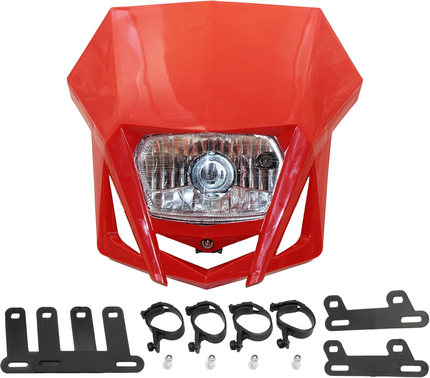 Dirt Bike Halogen Headlight,Motorcycle Front Headlamp Kit Compatible with KLX XR CRF DRZ RMZ RM WR YZ XT XT TTR 85 125 150 230 250 450 F X-White