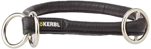 KERBL PET Gargantilla Roma Redonda de Piel, 45 cm, Color Negro