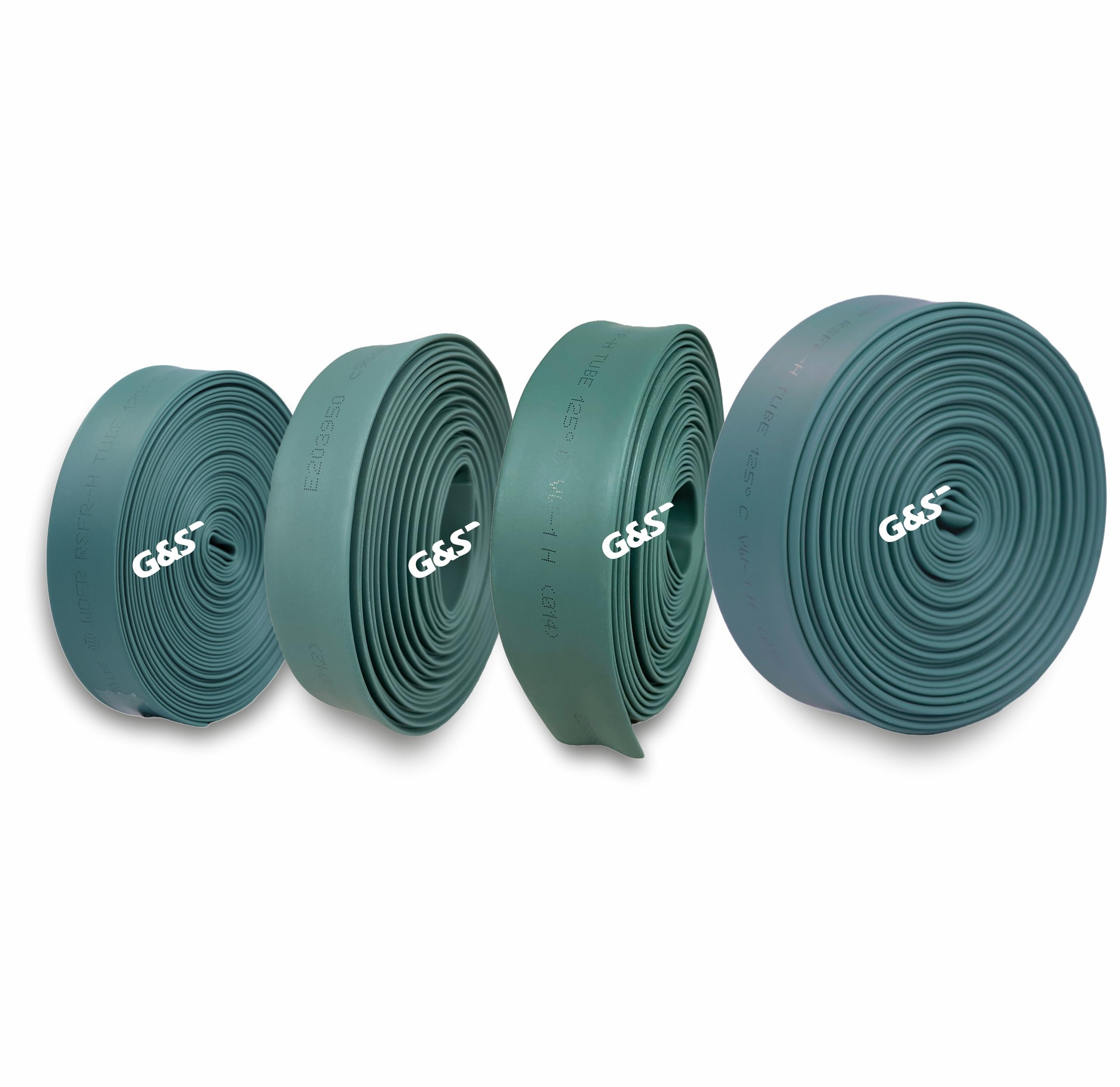 G&S -Heat shrink sleeve tube Polyolefin 2:1-(Diameter-10mm, 12mm, 14mm, 15mm) (2 Meter Each-Total 8 Meter, Green)