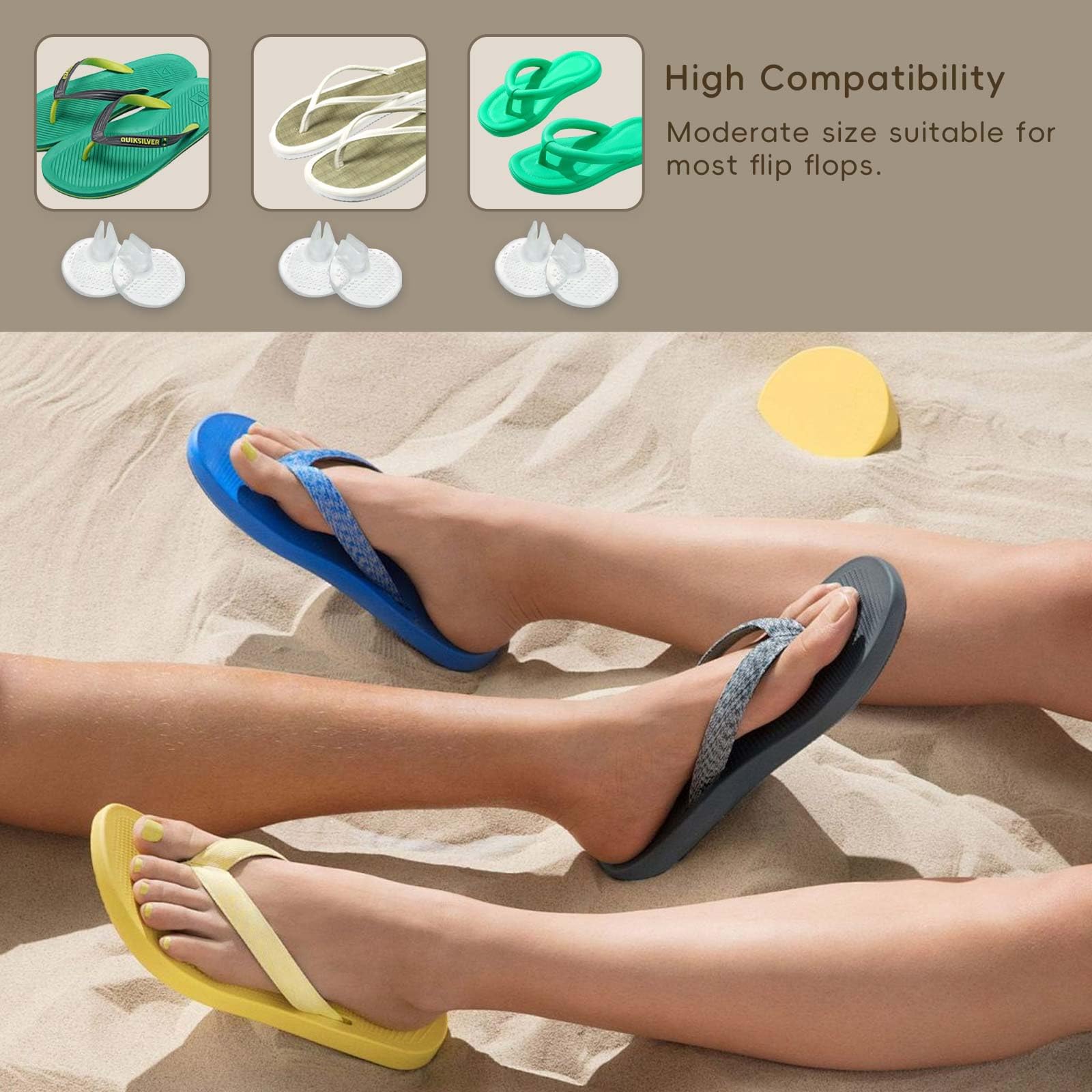 Protectores de Dedos pies 8 Unidades Protectores Transparentes para Chanclas 35mm Accesorios PU Antideslizantes y antirozaduras Uso Diario Vacaciones Verano