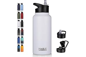 HASLE OUTFITTERS 32oz Stainless Water Bottle with 2x Lids