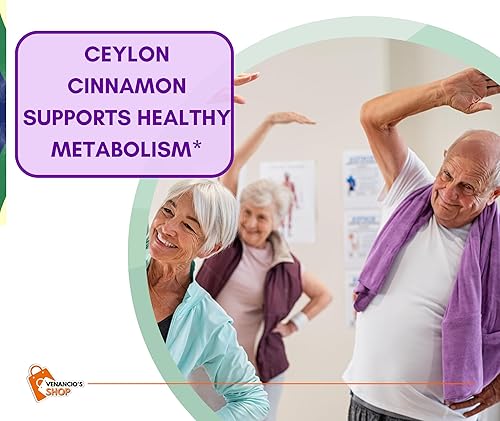 Miniatura 4 de Spring Valley Cápsulas de canela de Ceilán de 1200 mg cápsulas, apoya el metabolismo, pastillas sin OMG y sin gluten + incluye adhesivo