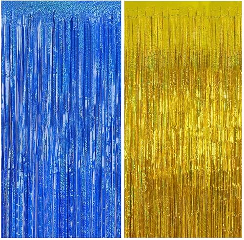 MORANTI Cortinas de flecos de papel de oropel metálico brillante de 3.28 x 6.56 pies para fiestas, telón de fondo de fotos, graduación, aniversario,