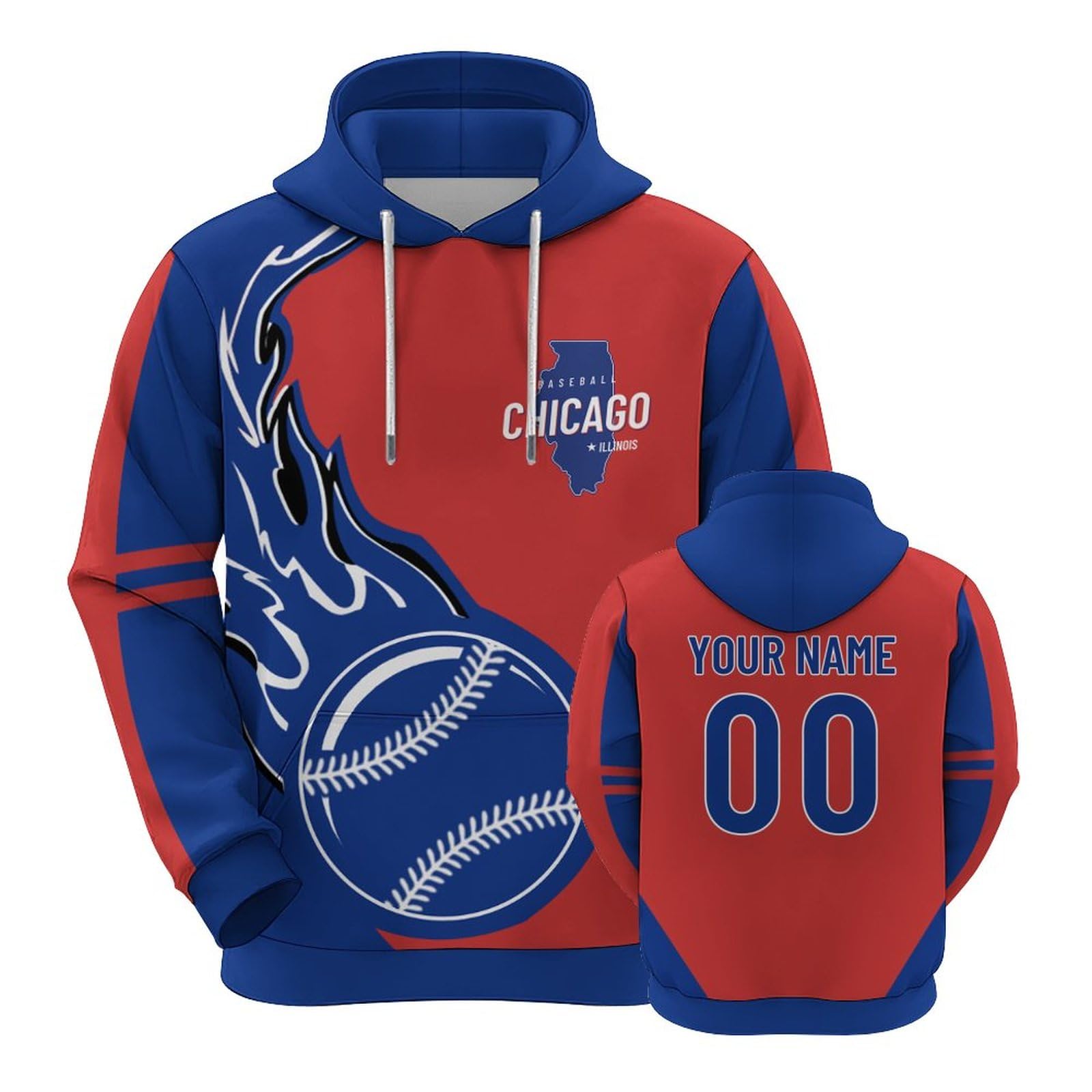 Personalized Baseball Hoodies with Name Number Custom 3D Printed Sweatshirts for Men Women Youth Unique Pullover Fan Apparel