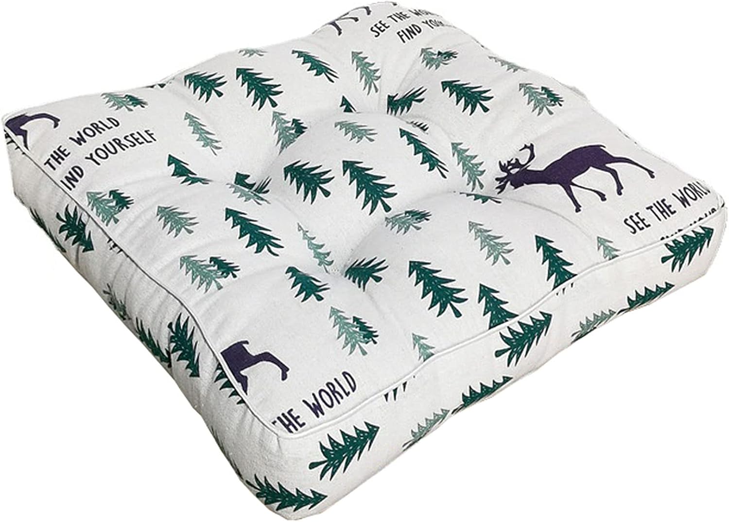 WJXBoos Chair Pads and Cushions for Dining Chair Linen Seat Pads Thick Tatami Seat Cushions Square Futon Kitchen Chair Cushions (Y,16"*16"*4")