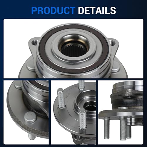 Miniatura 4 de Autoround 513324 Conjunto de rodamiento de cubo de rueda delantera para Jeep Grand Cherokee 2011-2019, Dodge Durango 2011-2020 5 lengüetas (paquete