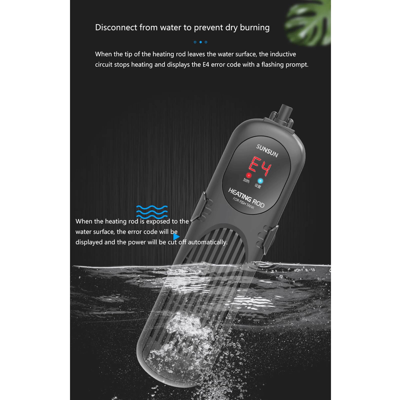 Riscaldatore per Serbatoio per Tartarughe con Asta riscaldante Automatica per Acquario con Controllo della Temperatura riscaldato, 35W