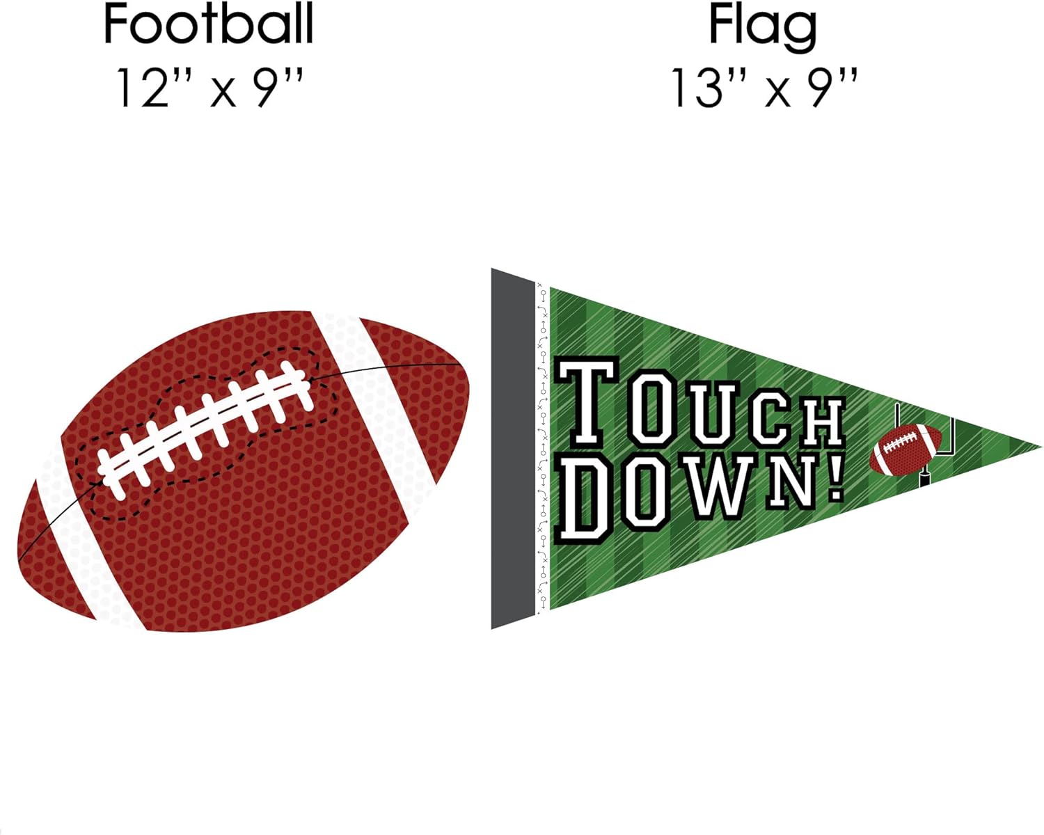 Big Dot of Happiness End Zone - Football Lawn Decorations - Outdoor Baby Shower or Birthday Party Yard Decorations - 10 Piece