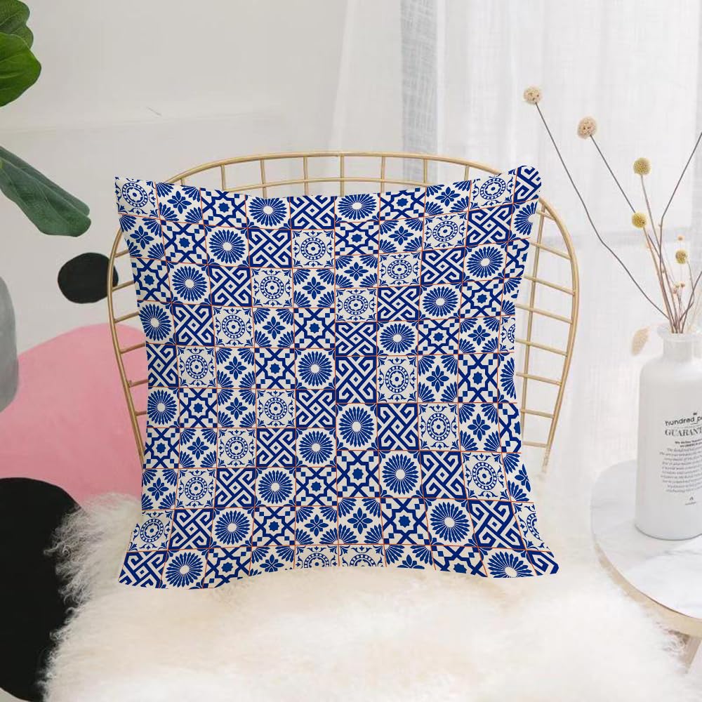 Hyosxw Ottoman Style Inspired Mix Of Moroccan Tiles - A1 Cushion Cover,Throw Pillow Case Home Decorative For Living Room Bedroom Sofa Chair 18X18 Inch,Ottoman Style Inspired Mix Of Moroccan Tiles In,Pillowcase 45X45cm