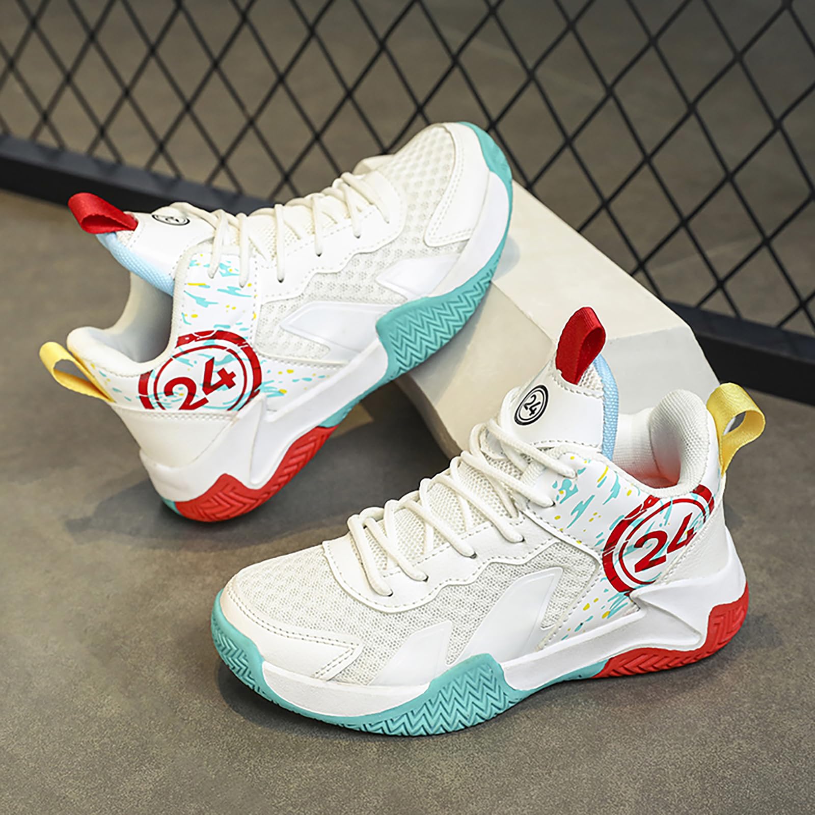 Basketballschuhe für Jungen Mädchen High Top Sneaker Outdoor Leicht Sportschuhe Kinder Basketballschuhe 30-40EU