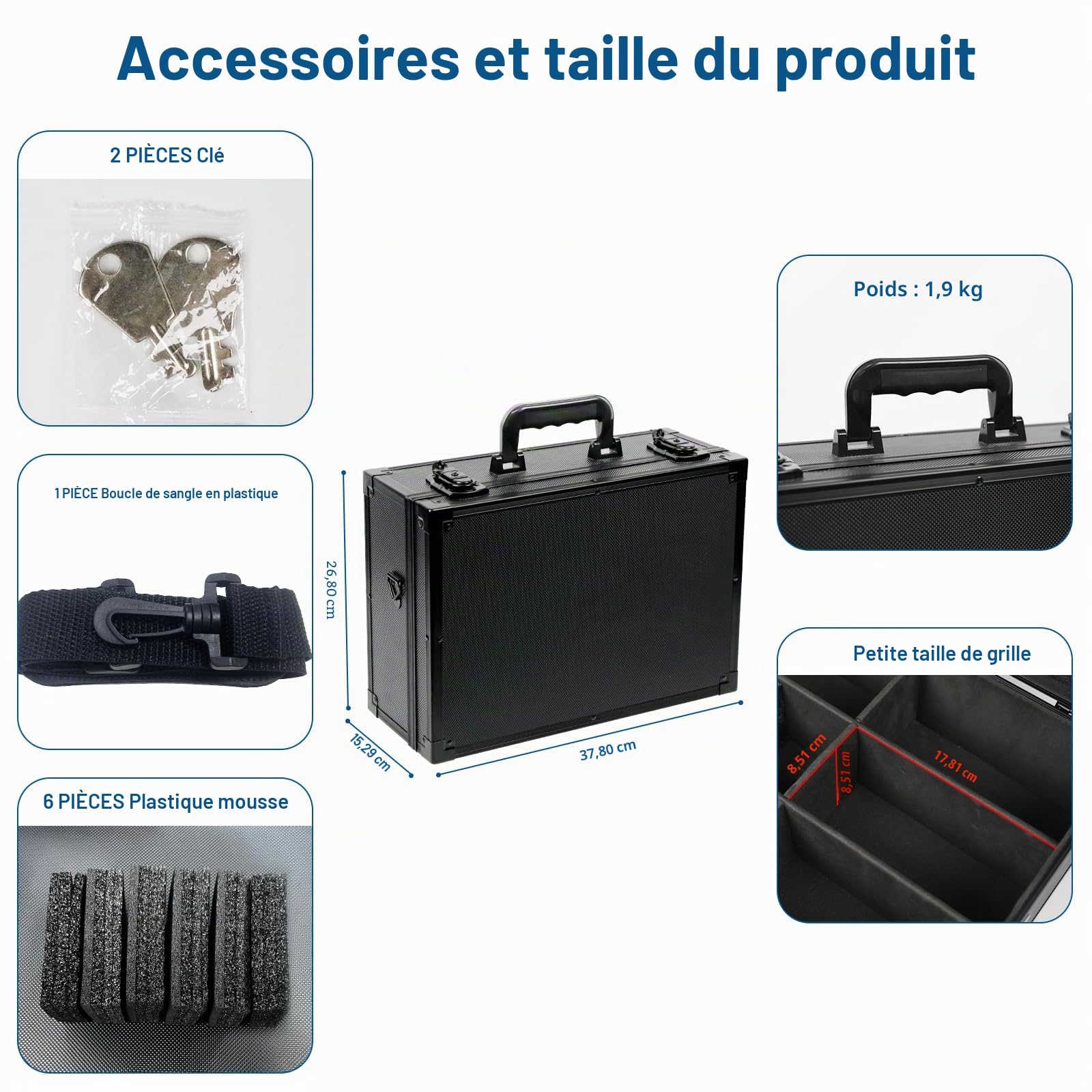 iDiskk Toploader Storage Box - Étui verrouillable pour plus de 600 cartes, protection renforcée pour les cartes de sport et de trading, organisateur rembourré avec clés，Top Loader Storage Box