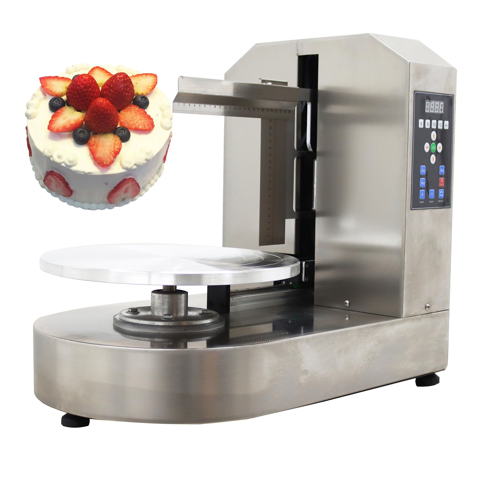 Macchina elettrica per Decorare Torte, Completamente Automatica, per stendere la Crema su Torte, in Acciaio Inossidabile, Adatta a Torte da 4 a 12 Pollici.