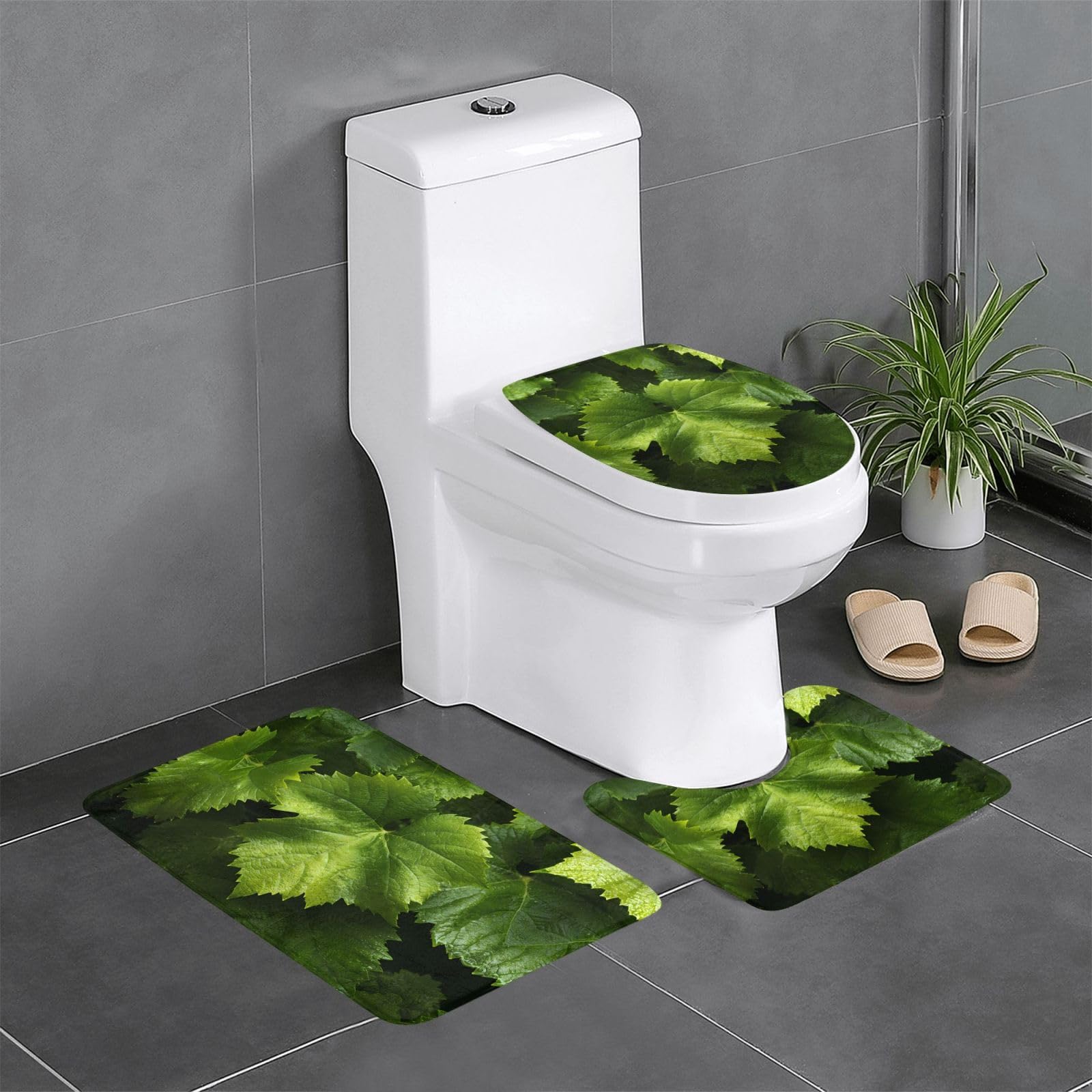 Tapis de salle de bain antidérapants WHJSSF 61x40.6 cm ensemble toilettes et lavabo