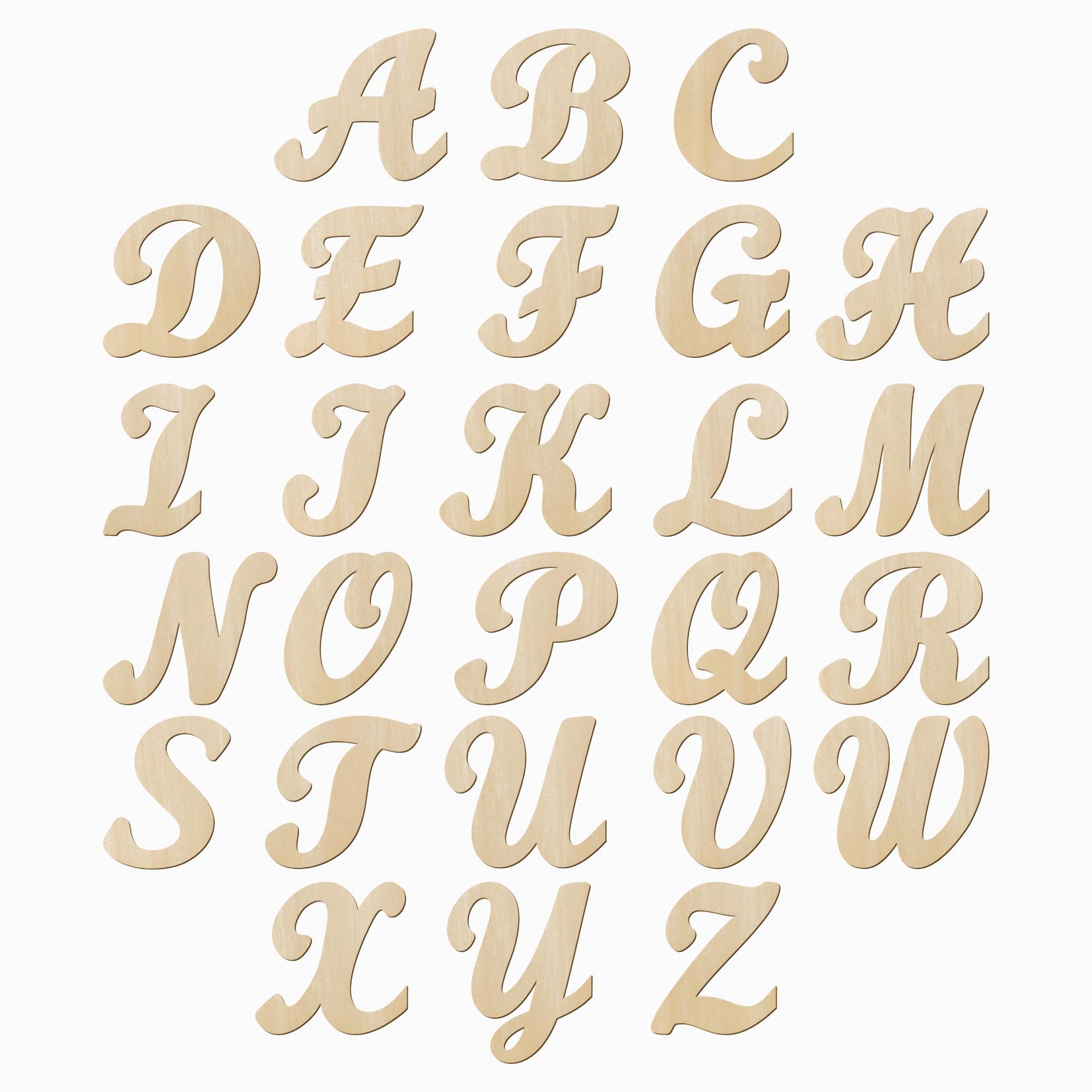Photo 1 of Cregugua 6 Inch Wooden Letters - 86pc A-Z Cursive Uppercase