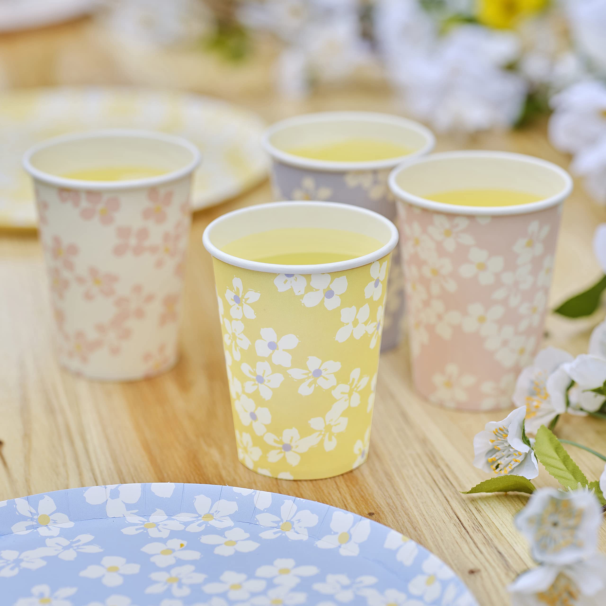 Ginger Ray Lot De 8 Gobelets à Motif Floral Spring Ditsy En Papier Multicolore - Vaisselle Fête Printanière