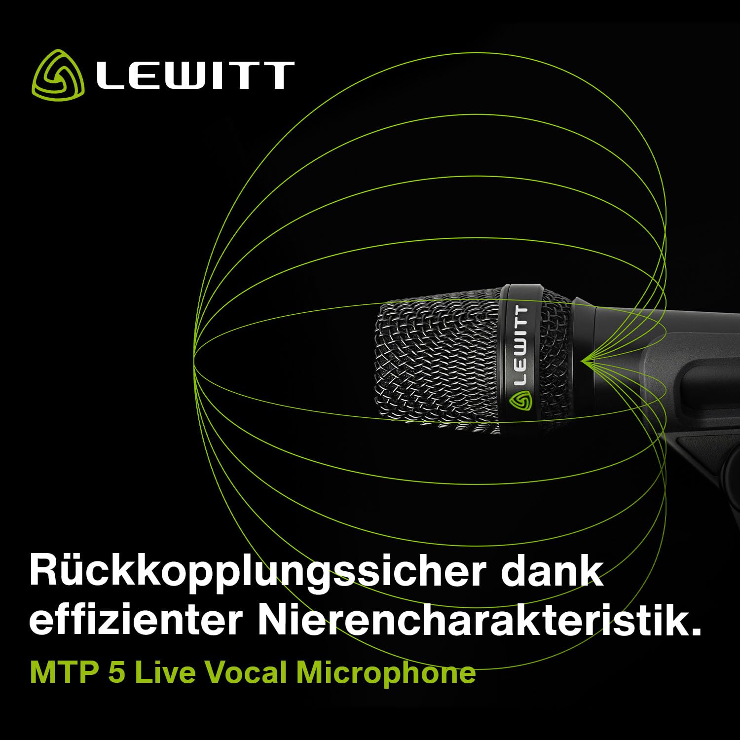 Lewitt MTP 5 Dynamisches Live Gesang Mikrofon für Bühne, Sprache und mehr | Hohe Feedback-Resistenz, robustes Design und exzellenter Klang - inkl. Mikrofonklemme, Windschutz und Tasche
