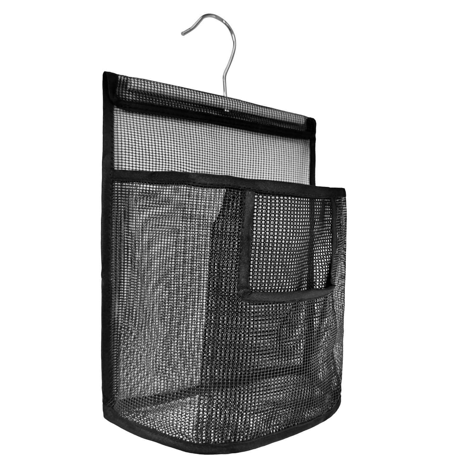 KIAYOO Peg Bag for Washing Line with Hanger,Storage Bag Hanging Bag Peg Basket Shower Bag for Laundry Room Bathroom Patio Indoor Outdoor Use,Black