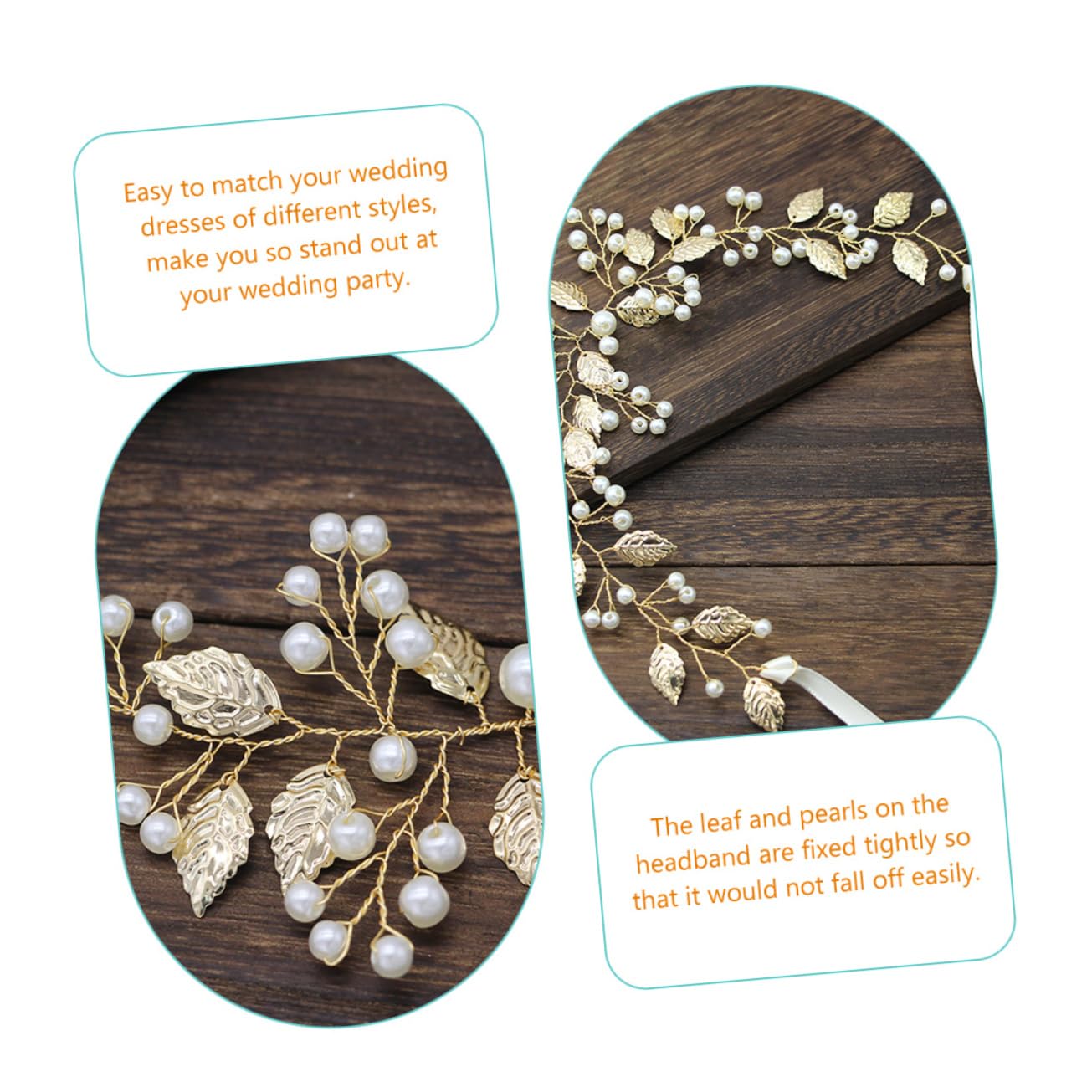 Healeved 5piezas Diadema De Perlas Para Novia Accesorio De Cabello Para Bodas Fiesta y Eventos Formales