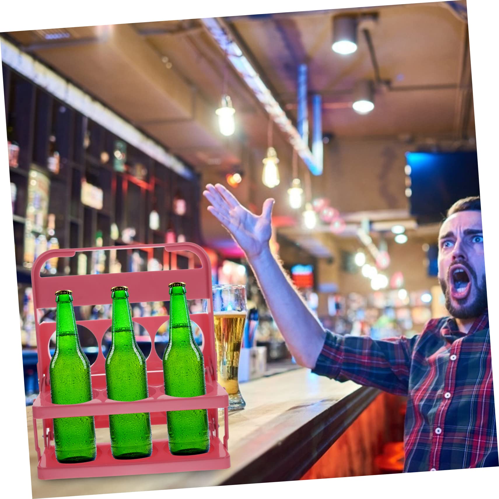 GALPADA Portable Beer Basket Beer Bottle Drying Rack Drink Carrier Handle Wine Rack