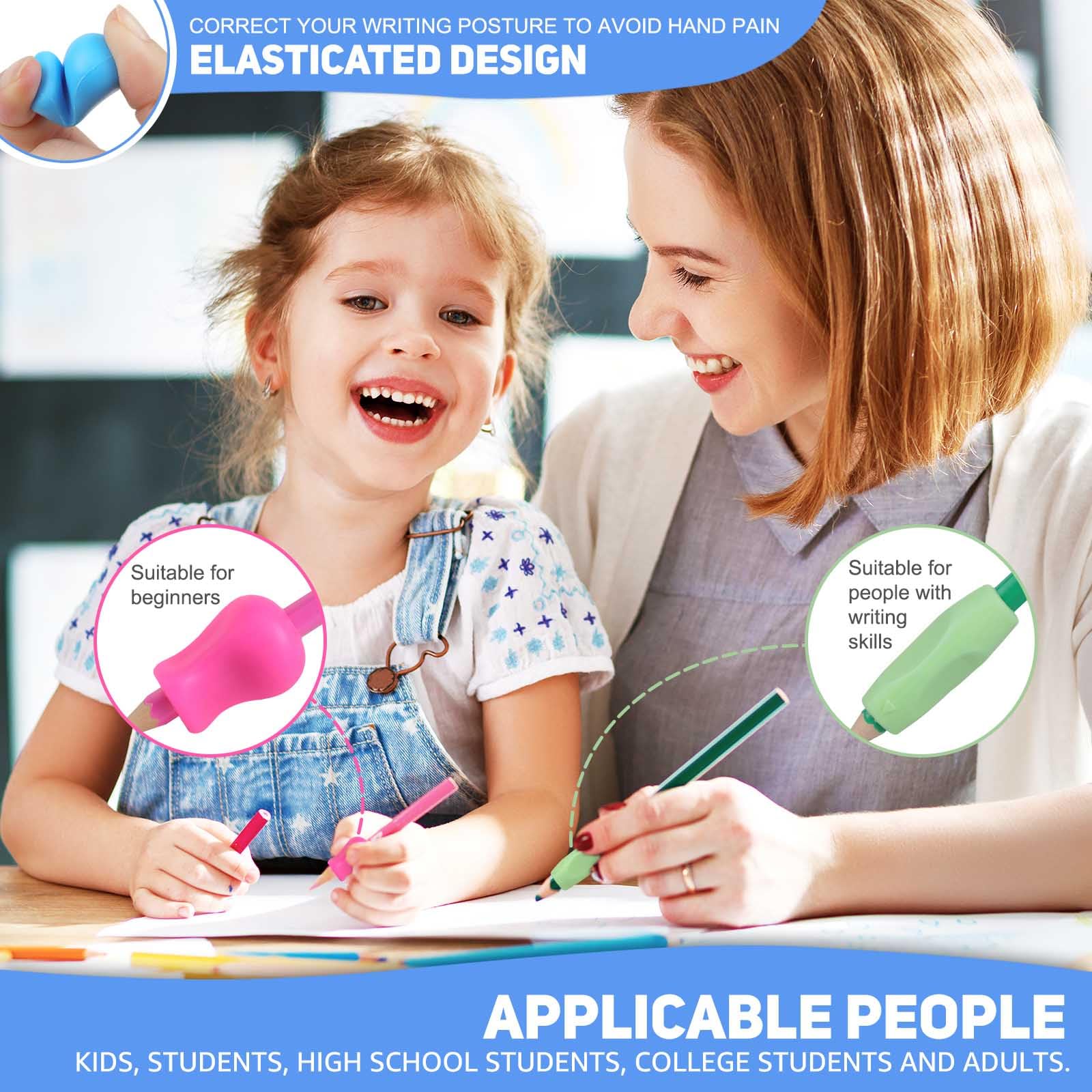 Guide Doigts Ecriture Enfant 20 Aides à L'écriture En Silicone Ergonomique - Pour Enfants Et Adultes | Stylos, Crayons | Confort Garanti Matita Ergonomica Bambini