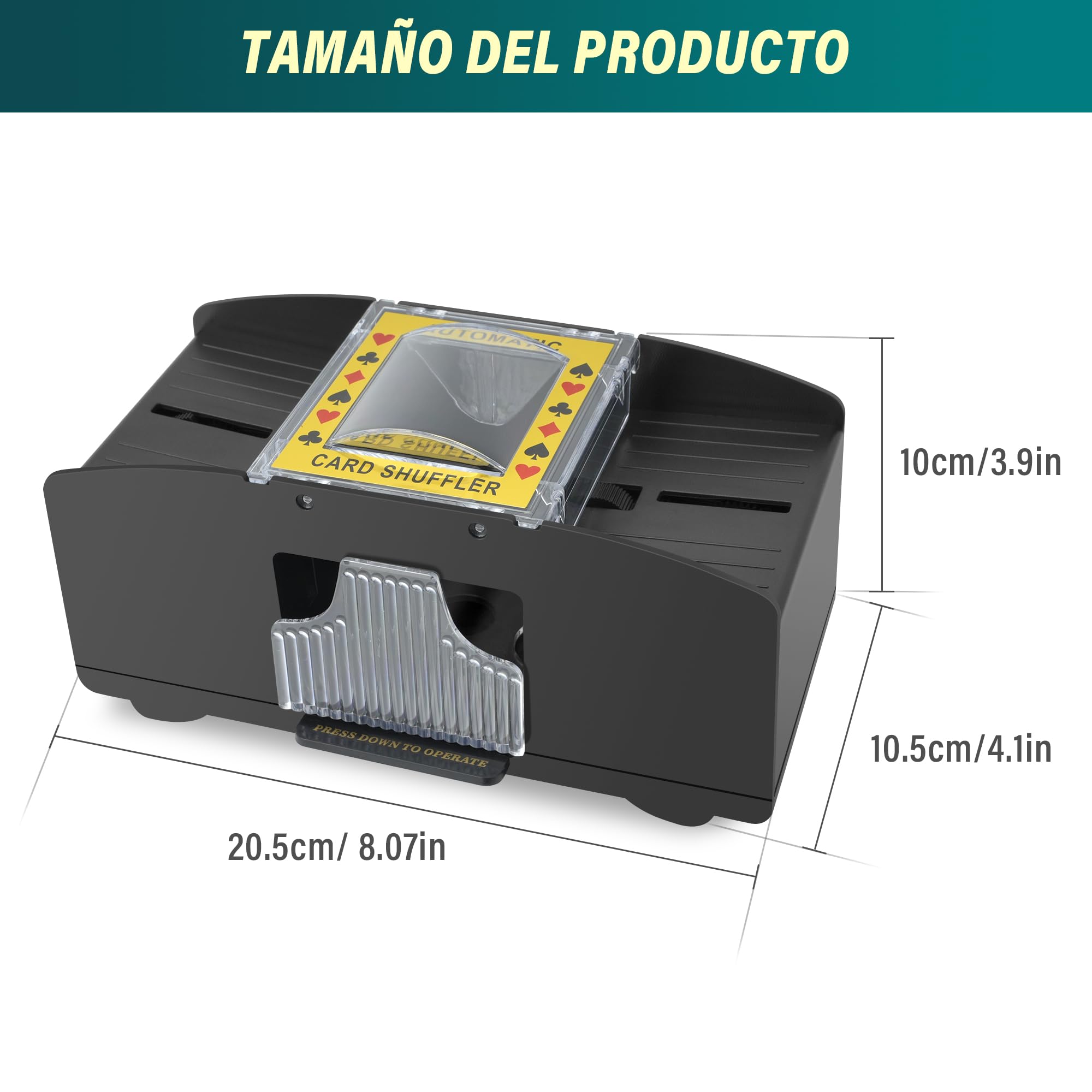 Barajador Automático de Cartas, Clasificador Automático de Cartas de Póquer, Mezclador de Carta Eléctrica para 1 o 2 Barajas, Repartidor de Carta para UNO, Póker y Blackjack (Pilas)