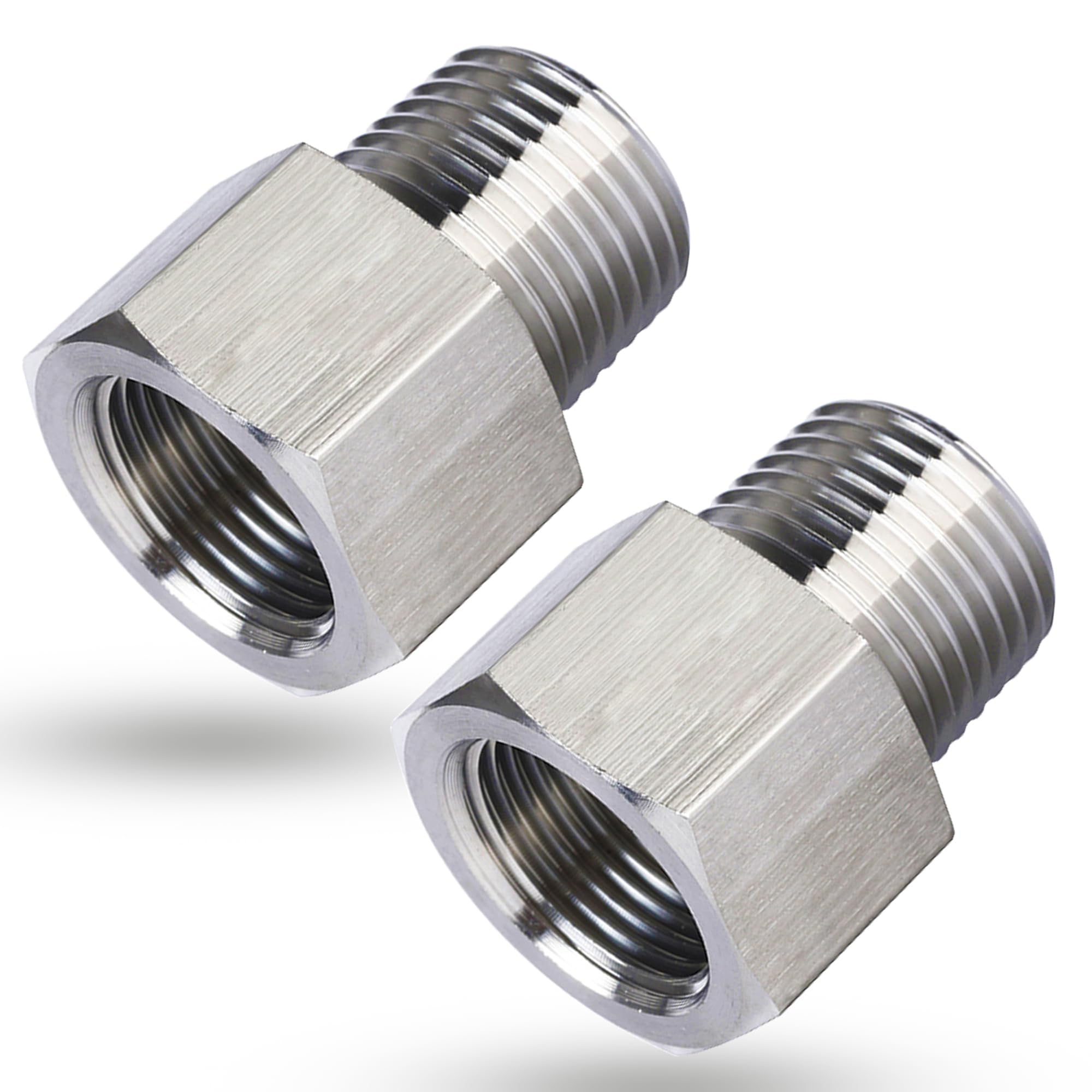 3/8 Inch Male to 1/2 Inch Female Reducer Adapter, 304 Stainless Steel Reducer Pipe Extension Connector, 1/2" NPT Female X 3/8" NPT Male Reducing Pipe