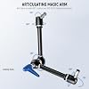 Montaje de brazo mágico NEEWER de 21" con super abrazadera, montaje de escritorio aéreo con doble cabeza esférica de 360°, adaptador de espiga de 1/4" 3/8" 5/8" para PA073 PA074 jaula de teléfono, rig de cámara DSLR, monitor, luz de video, UA018 7