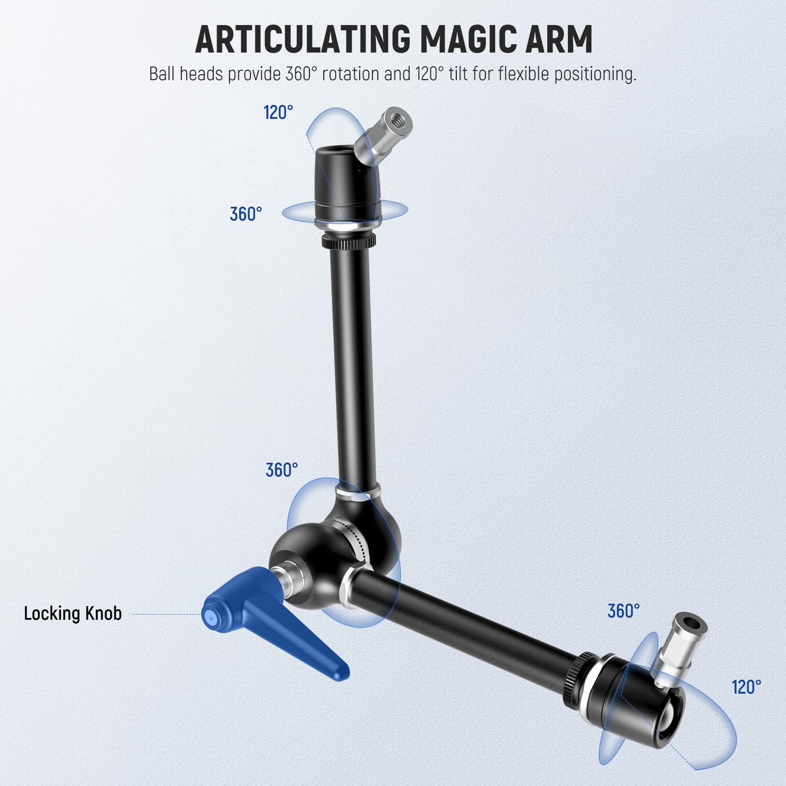 Brazo Mágico Articulado NEEWER De 75 Cm Con Súper Abrazadera Y Soporte Para Cámara De Acción - Montura Overhead Para IPhone, DSLR, Webcam Y Micrófono