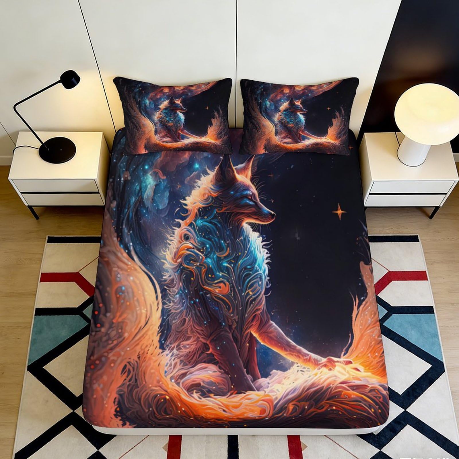 3D Printed Squirrel Fitted Sheet Microfiber Deep Pocket Non-Slip Bedding Elastic Hem Squirrel Mattress Fitted Cover Adult Teen 90x200x25cm