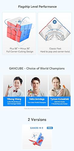 Miniatura 28 de CuberShop GAN 356 M 3x3 Cubo magnético de velocidad Lite, cubo magnético Gans 3 x 3 sin calcomanías, suave y rápido 3 por 3 Lite rendimiento