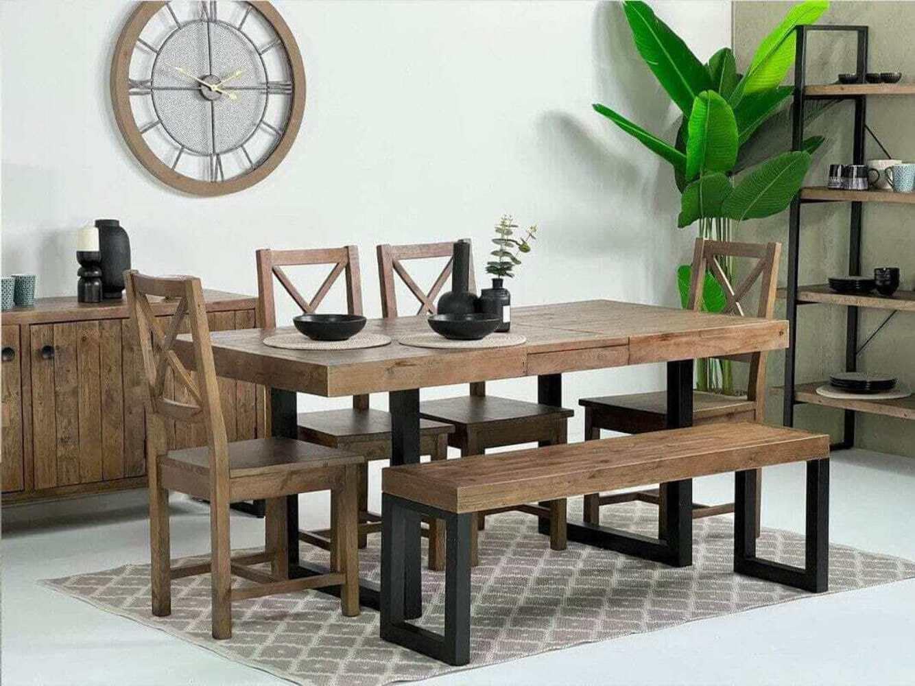 RECLAIM NATION Brooklyn Extendable Dining Table (Extending From 140cm – 180cm) – Authentic Reclaimed Wood, Rustic Elegance, Versatile for Classic and Contemporary Dining and Living Spaces RECLAIM NATION Brooklyn Extendable Dining Table (Extending From 140cm – 180cm) – Authentic Reclaimed Wood, Rustic Elegance, Versatile for Classic and Contemporary Dining and Living Spaces