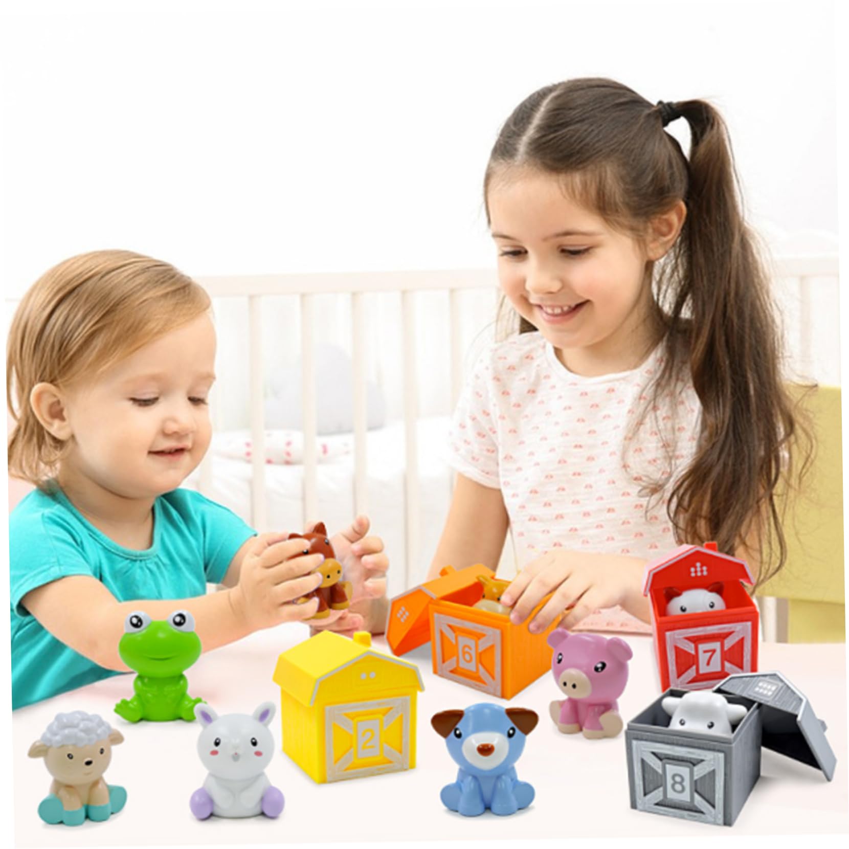 Juguetes de Animales de Granja para bebés, 20 Unidades/Juego, Dibujos Animados numerados, Vibrantes, Juguetes de Aprendizaje para niños pequeños, Lindo Desarrollo, cumpleaños de Granja para Padre.