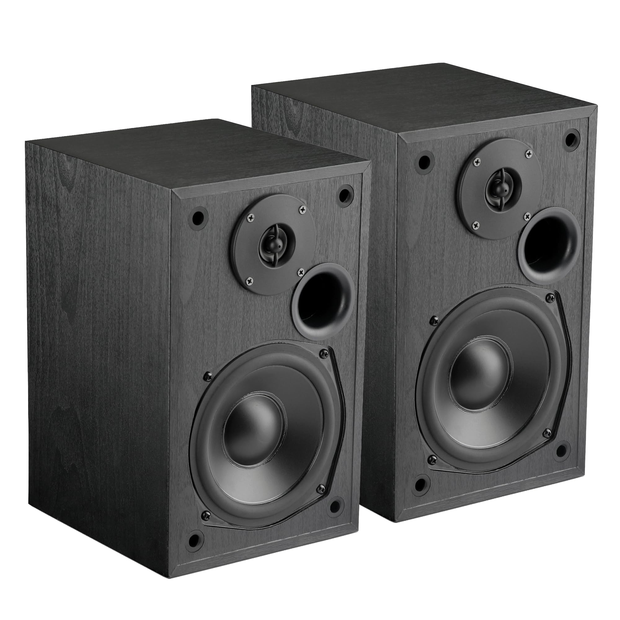 Audio MONITOR5i 5.25 Inch 2-Way Bookshelf Speakers, 200W Polypropylene Wired Home Theater and Music Speaker System with RCA Input, Black