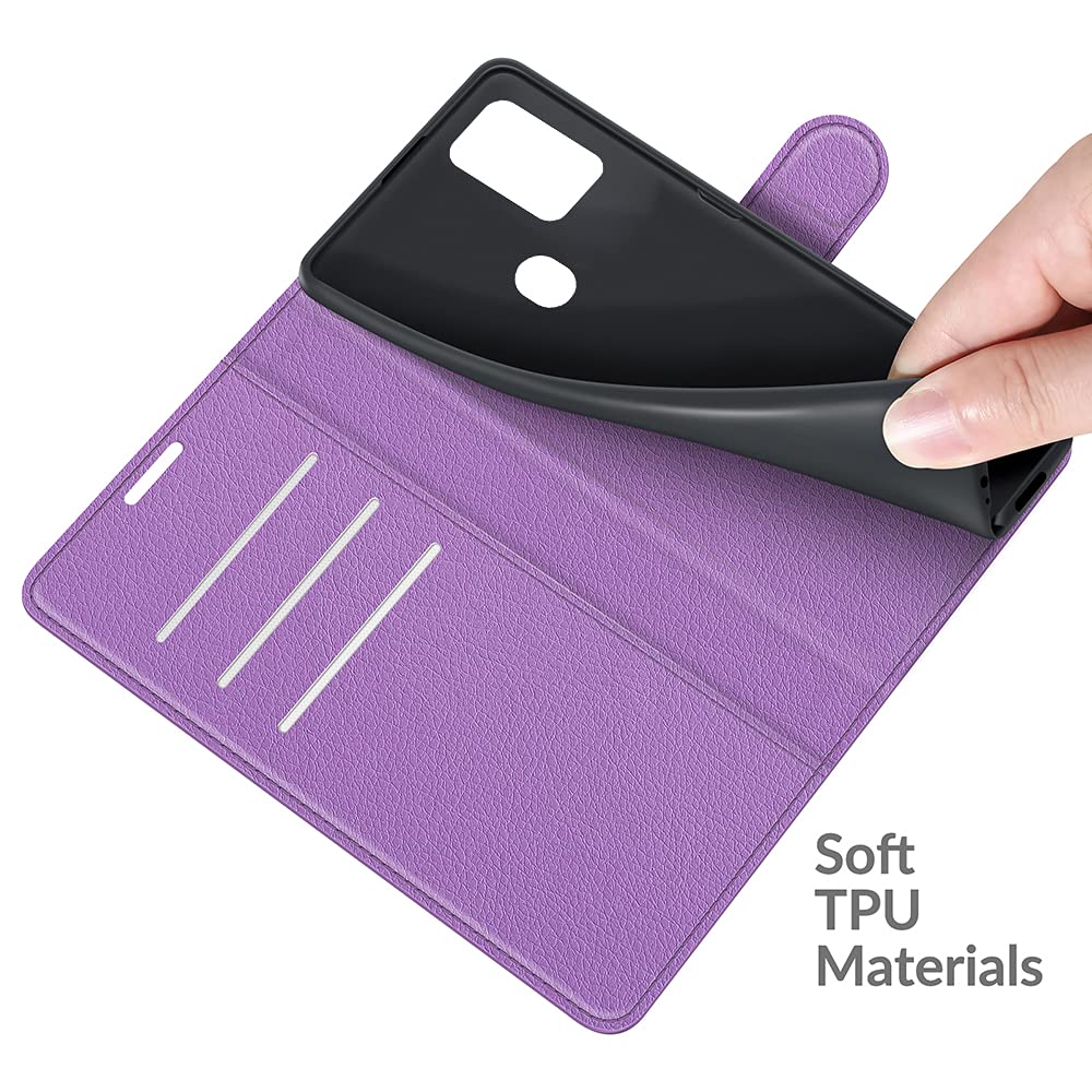 Fertuo Cover Portafoglio A Libro Per ZTE Blade A7S 2020 - Pelle PU Rossa Con Fibbia Magnetica E Porta Carte - Custodia Con Supporto - 2