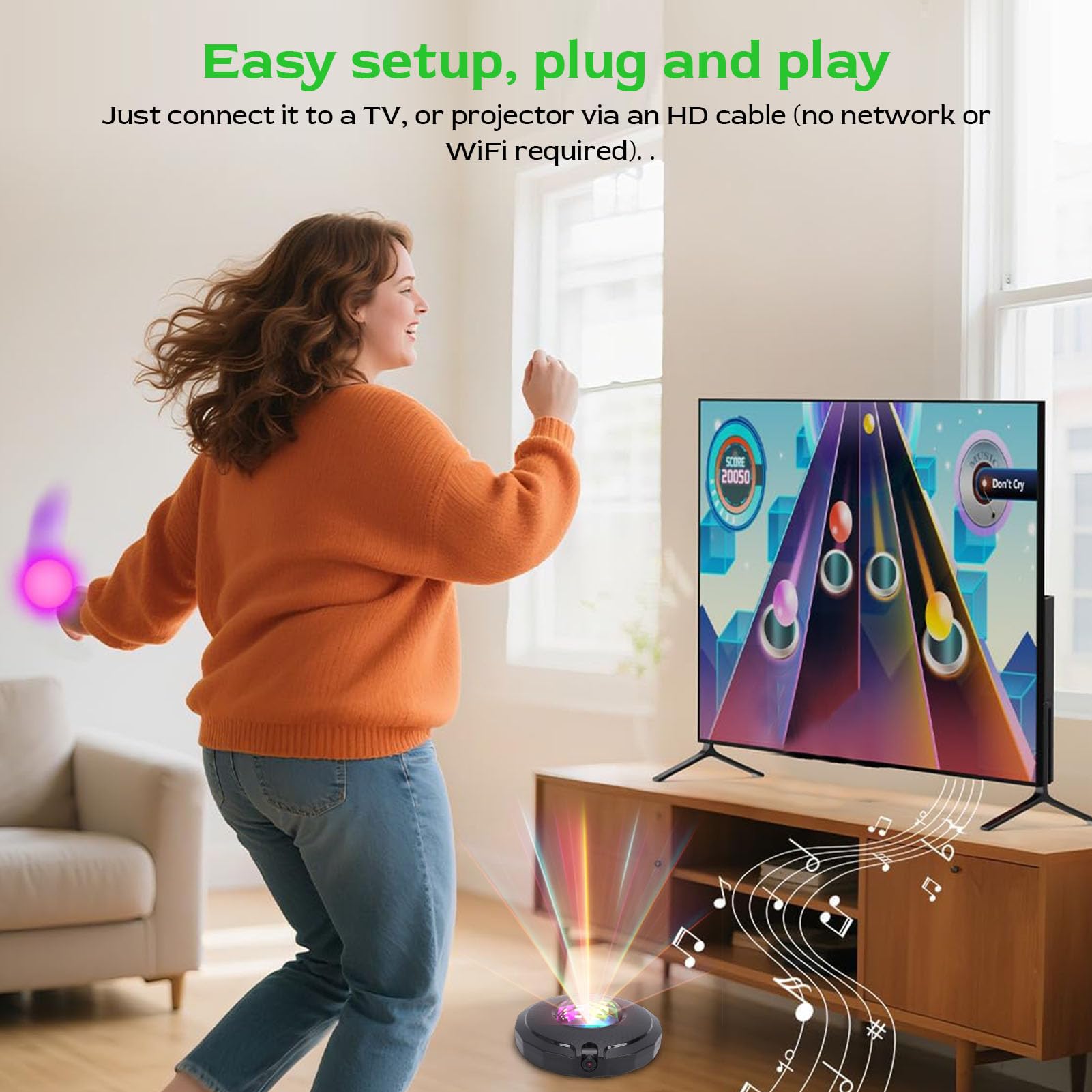 Konsola do Gier AR Motion, Telewizyjny System Wideo Typu Plug & Play z 2 Kontrolerami Bezprzewodowymi, 16 GB ponad 100 Gier, śledzenie Ciała, Ochrona Prywatności