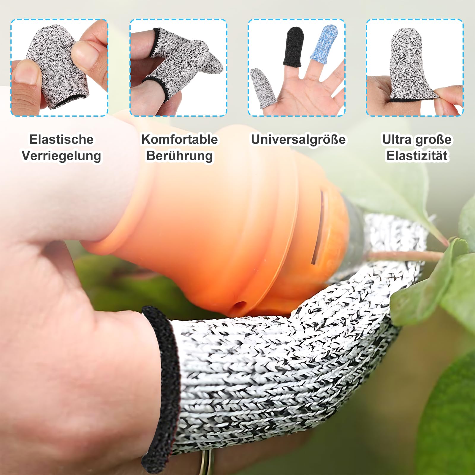 Hazrcvr Schnittschutz Fingerlinge 30 Stück Schnittschutz Fingerlinge Fingerschutz Daumen Fingerschutz Rutschfest Abdeckung Daumenschutz Handschuh Daumenschutz Finger Abdeckung