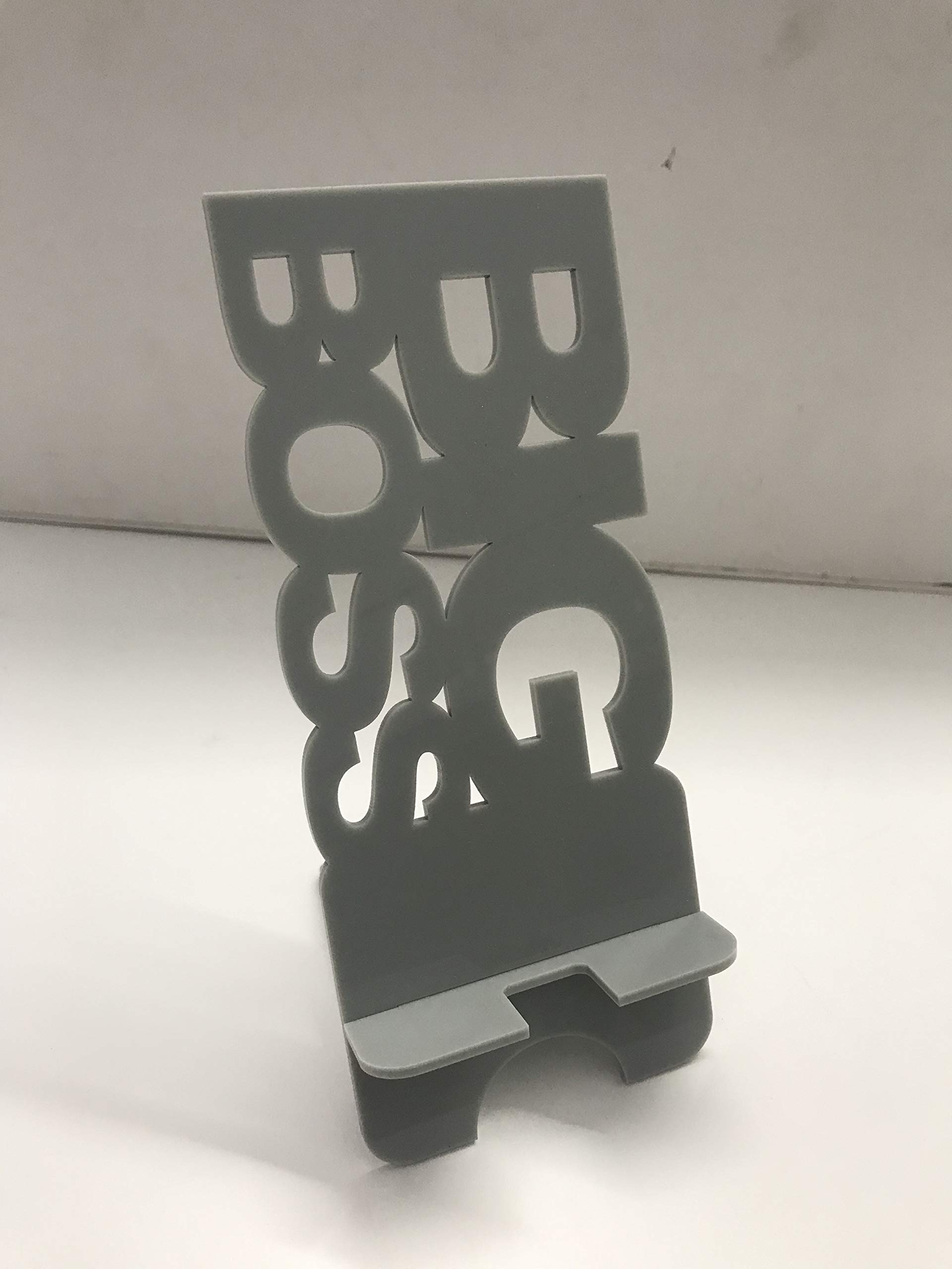 Clear Design Acrylic Mobile Phone Holder Stand Portable Big-BOSS (Gray) - Image 5 thumbnail