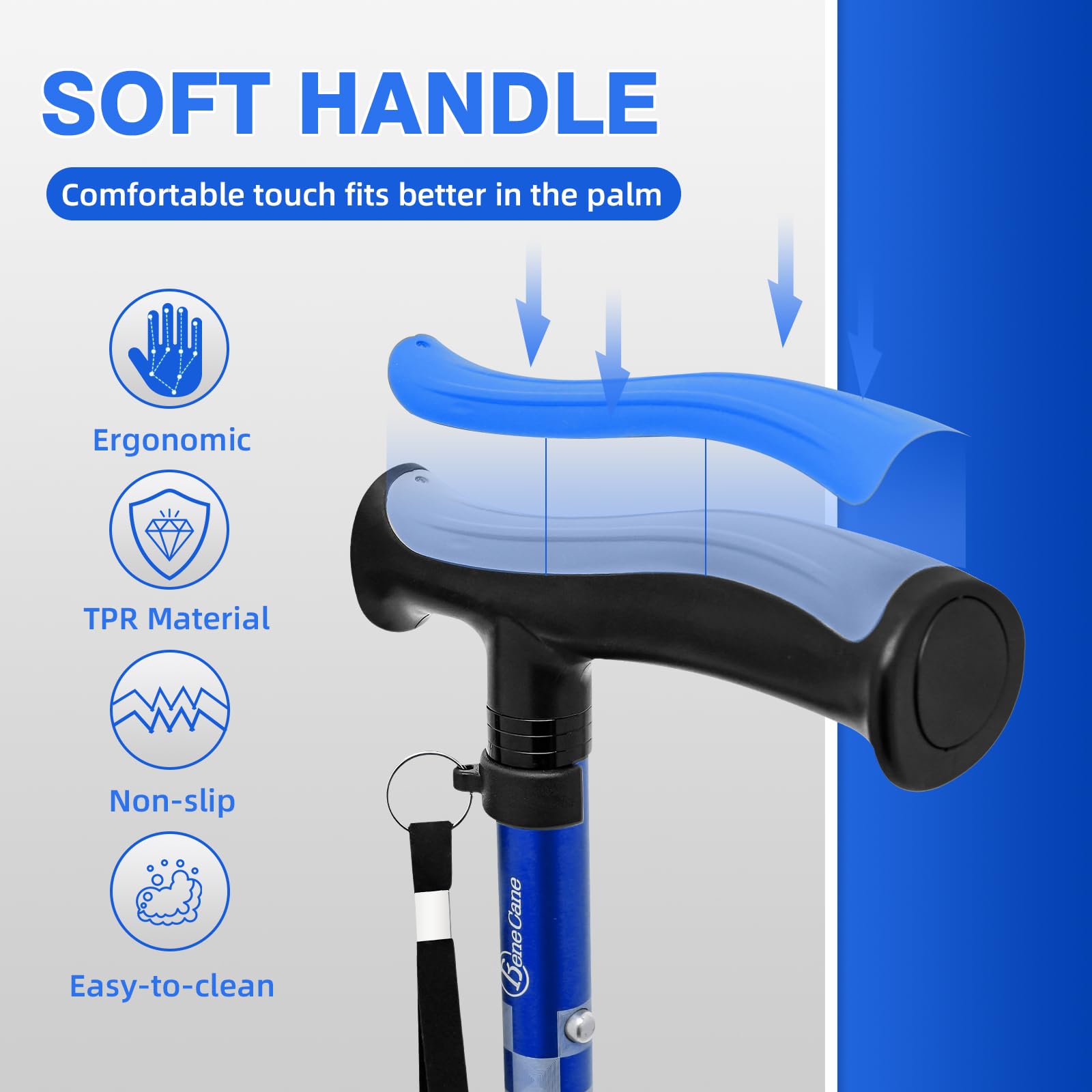 Walking Cane For Men & Women Walking Stick For Seniors Folding Canes Quad Can