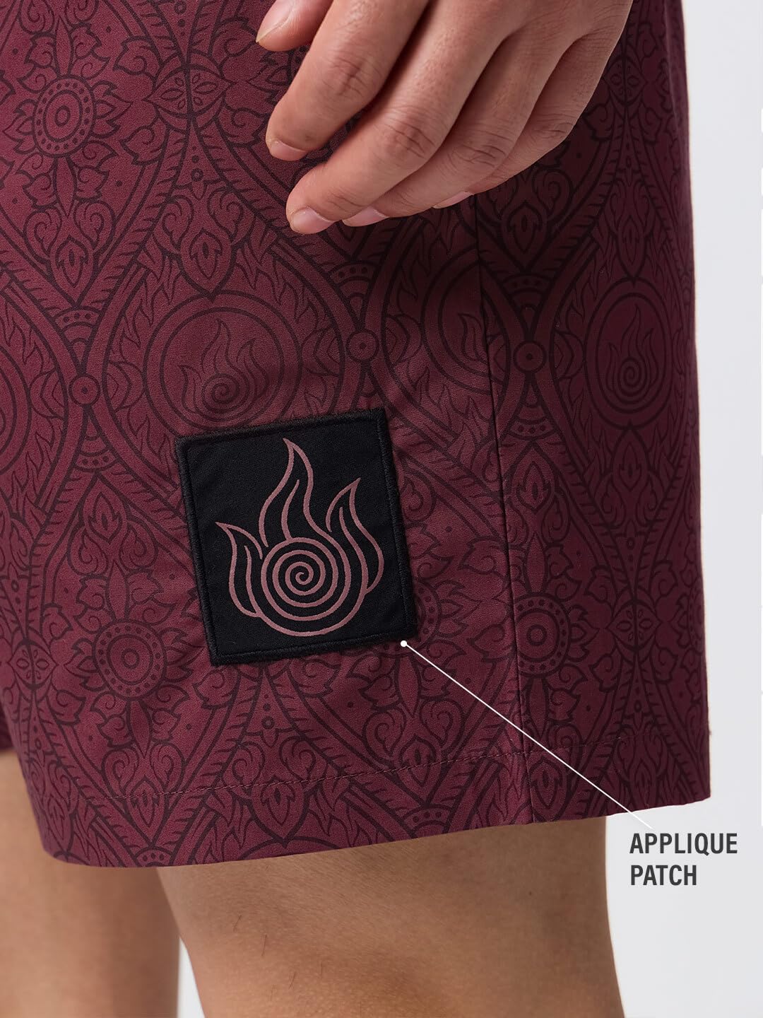 The Souled Store Avatar: Fire Bender Uomini e Ragazzi Elastico in Vita Marrone Stampa Geometrica All-Over Cotone Appliqué Dettaglio Merchandise Ufficiale Lounge Boxer Shorts