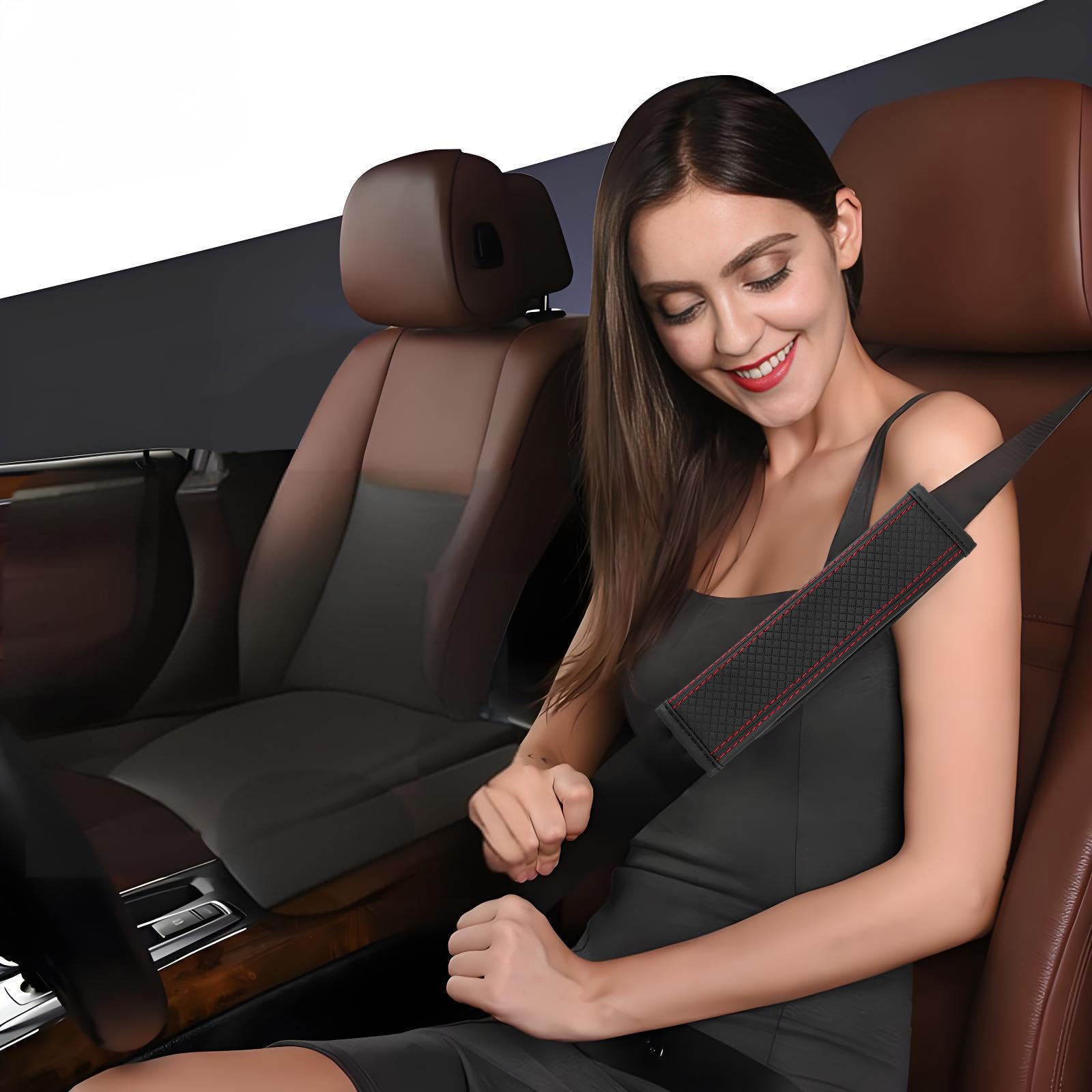 Ongfuwu 2PC Car Seat Belt Cover Pad - Soft Universal Shoulder Protector For Comfort & Safety (Grey) - View #8