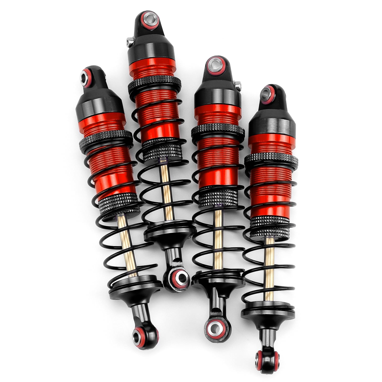 AXspeed 4pcs Shock Kits Aluminium Shock Absorber Dampers for 1/16 TRX Mini Maxx RC Car (Black & Red) - Image 3
