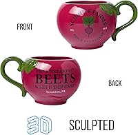 Vista 2 de Silver Buffalo The Office Schrute Farms - Taza de cerámica rústica esculpida en 3D, 20 onzas