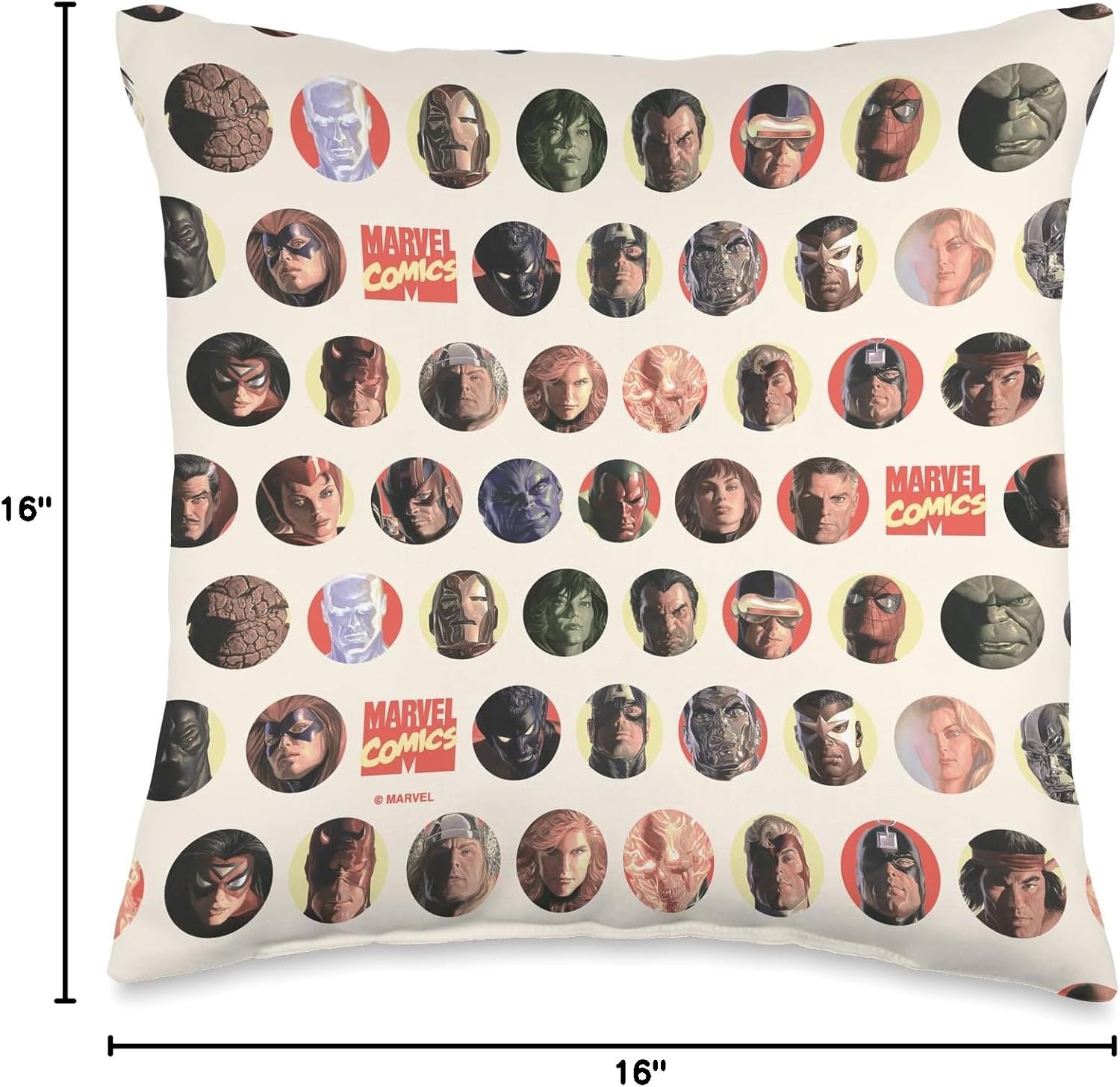Marvel Comics Super Hero Print Throw Pillow