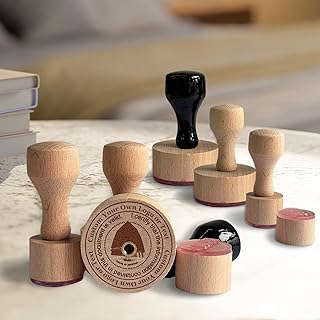 Personalized Stamp with Logo Name - Custom Rubber Stamp with Wood Handle Customized Soap Stamps Multiple Size for Business - Round 2"