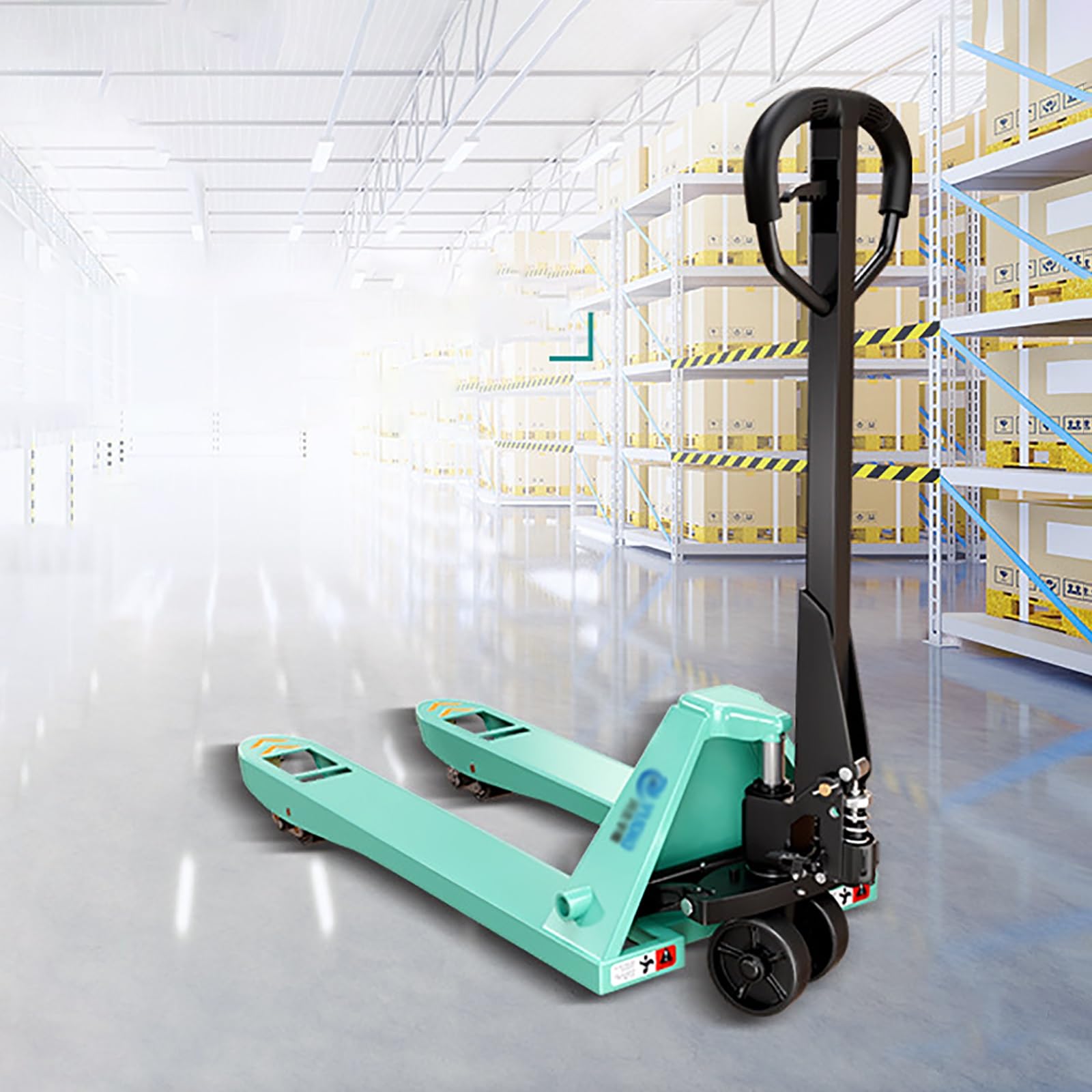 Pallet Jack manuale con ruote in PU e cilindro sigillato per magazzino e logistica