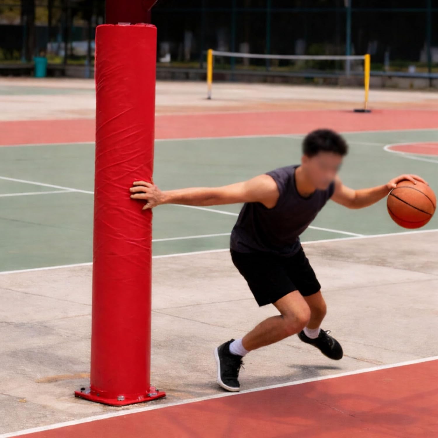 Heavy Duty Basketball Pole Pad, Outdoor Courts Round Pole Wrap, Thick Impact Absorbing Foam Protector for Player Safety