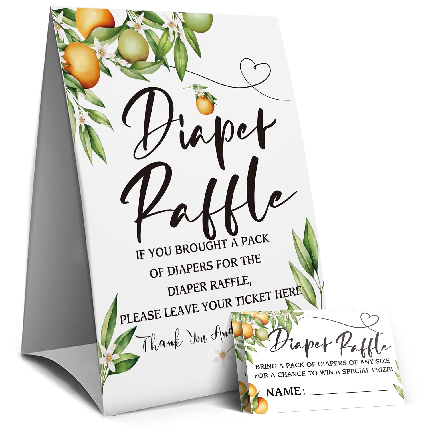 Buy Orange Diaper Raffle Sign, Baby Shower Game, Diaper Raffle Kit