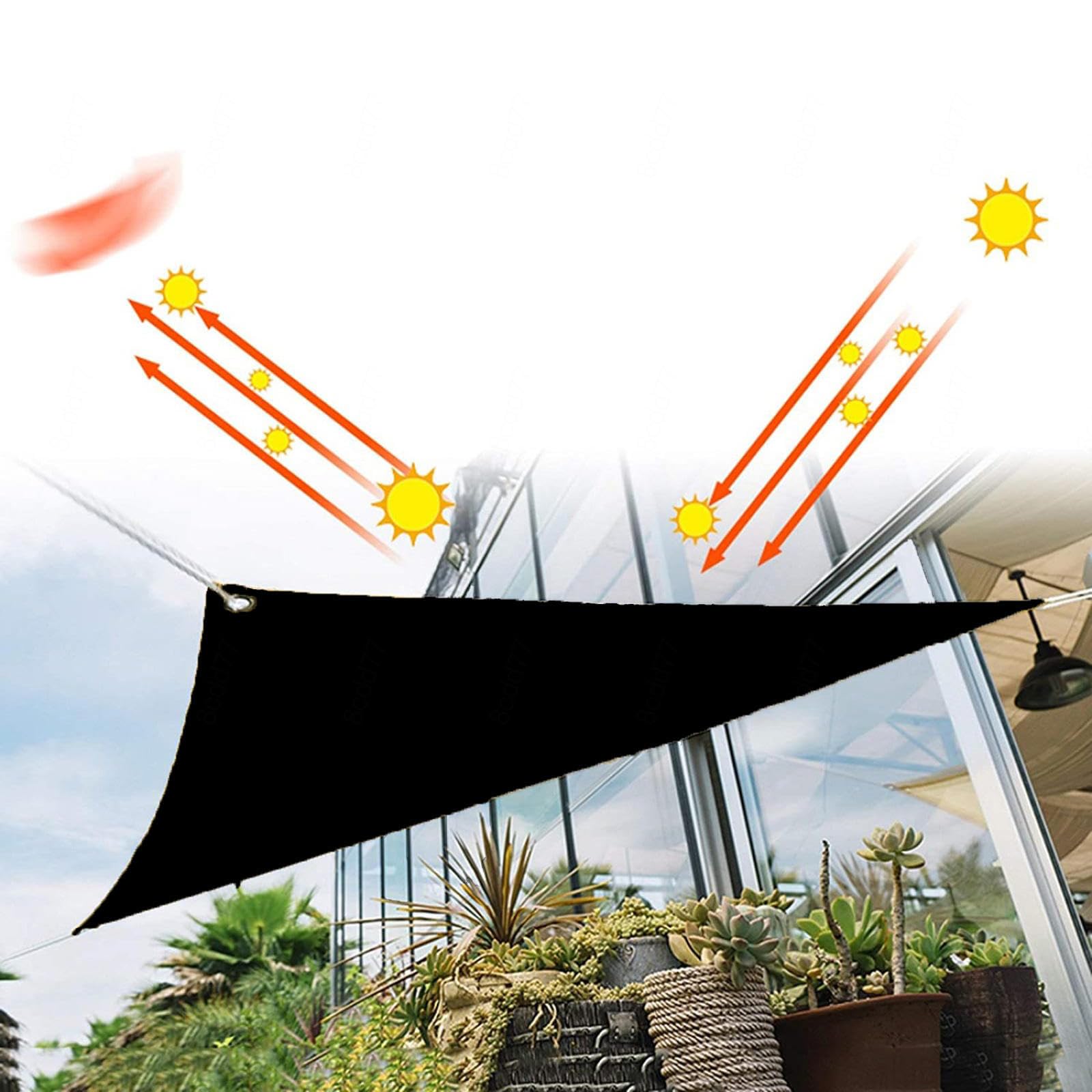 Filet D Ombrage Be Cool, Mat pour Voile D'ombrage, Voile D'ombrage Rectangulaire avec œillets, pour Jardin, Terrasse, Balcon, Camping, Pergola,black-3x3m