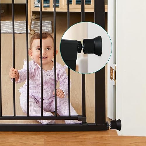 Miniatura 3 de Mumeasy Paquete de 4 extensores protectores de pared para puerta de bebé, kit de extensión de puerta de seguridad infantil montado a presión que se